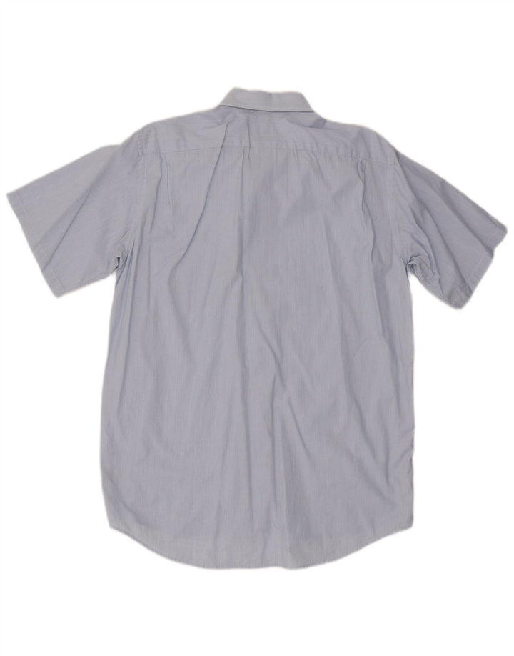 Camicia a maniche corte da uomo Lacoste taglia 39 cotone gessato blu medio