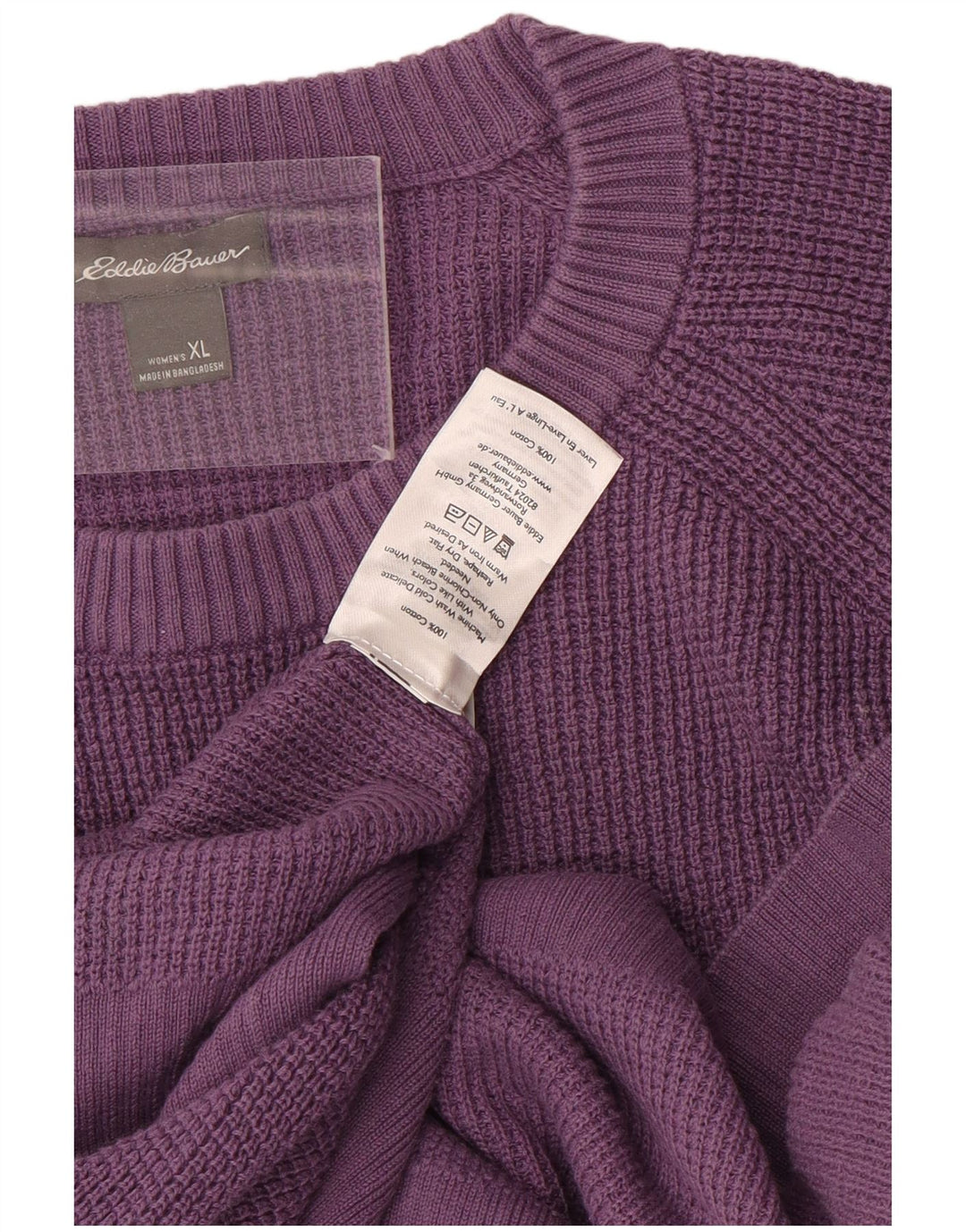 EDDIE BAUER Maglione girocollo oversize da donna UK 18 XL Viola