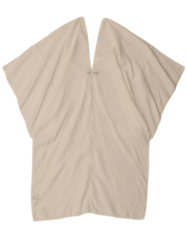 Stefanel Camicetta a pipistrello da donna Top UK 14 Grande lino bianco