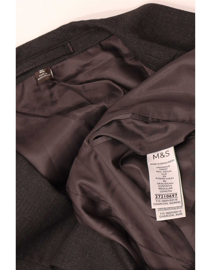 Giacca blazer a 2 bottoni Marks & Spencer da uomo UK 42 grande poliestere grigio