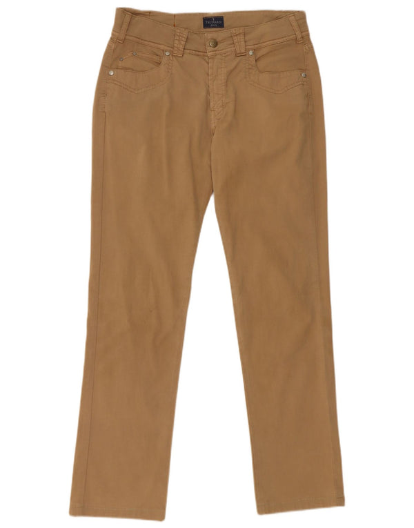 Pantaloni Casual Dritti Donna Trussardi W29 L30 Cotone Beige