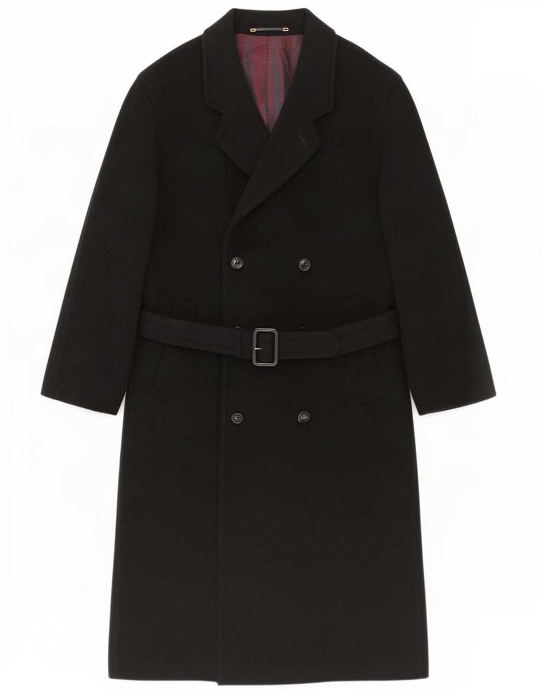 Cappotto doppiopetto vintage da uomo UK 38 lana nera media