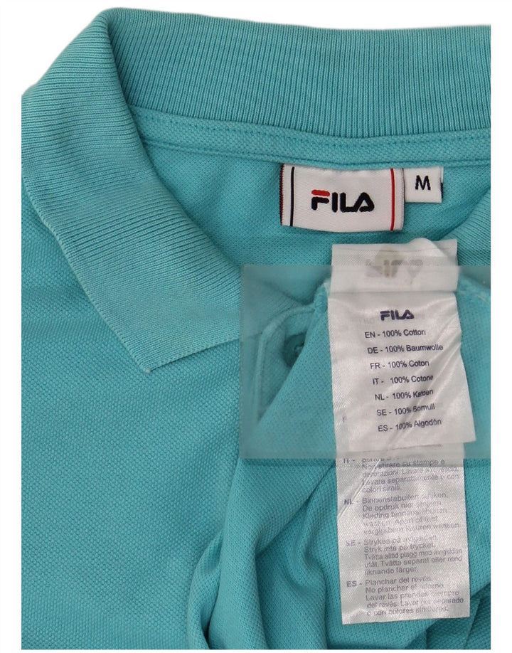 Polo da uomo Fila in cotone blu medio