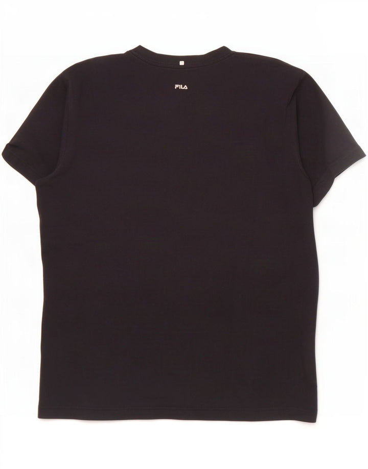 T-shirt grafica da uomo Fila Top in cotone nero medio