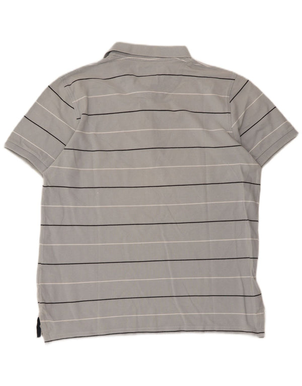 Polo da uomo Slam XL in cotone a righe grigie