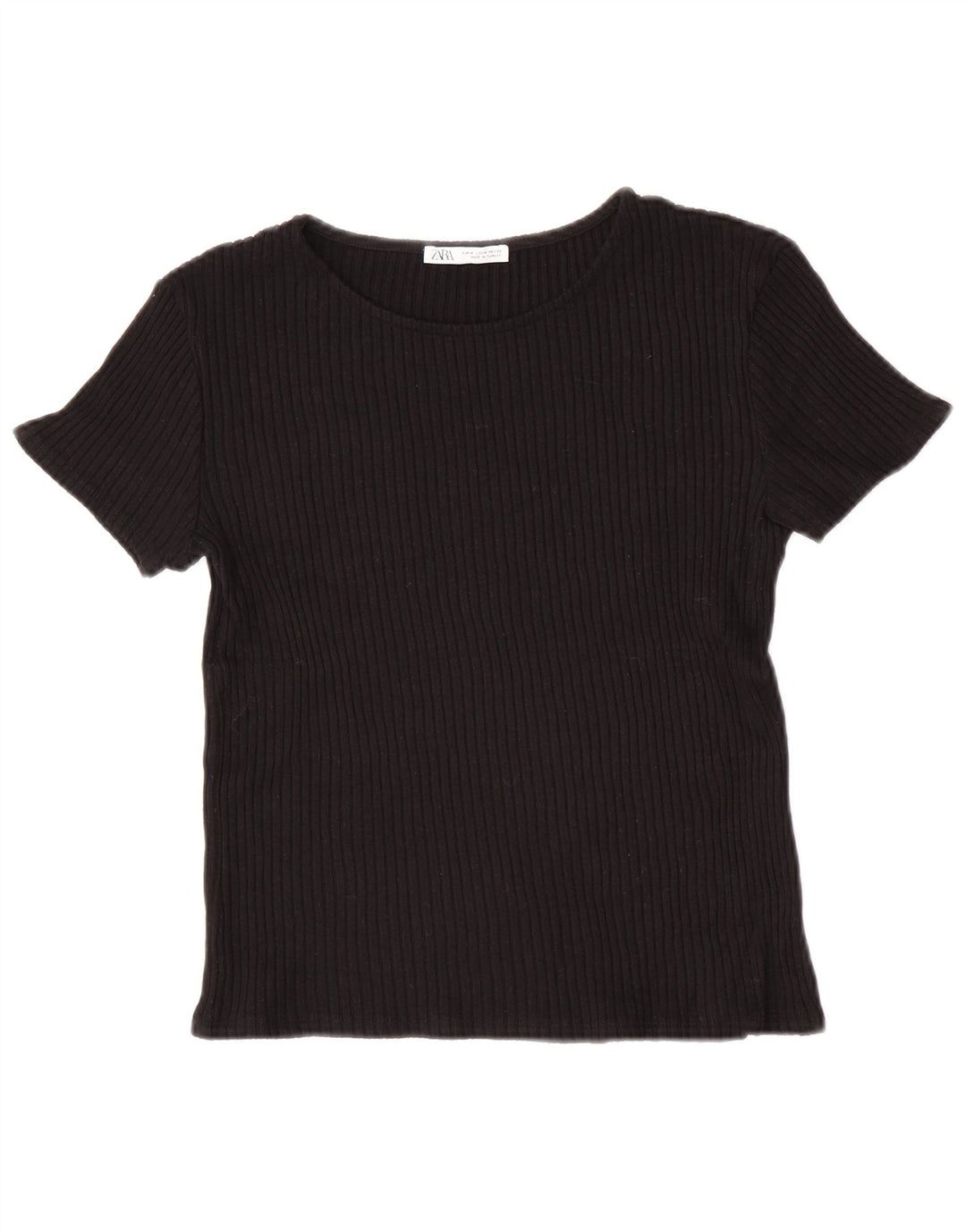 T-shirt corta da donna Zara UK 12 media nera