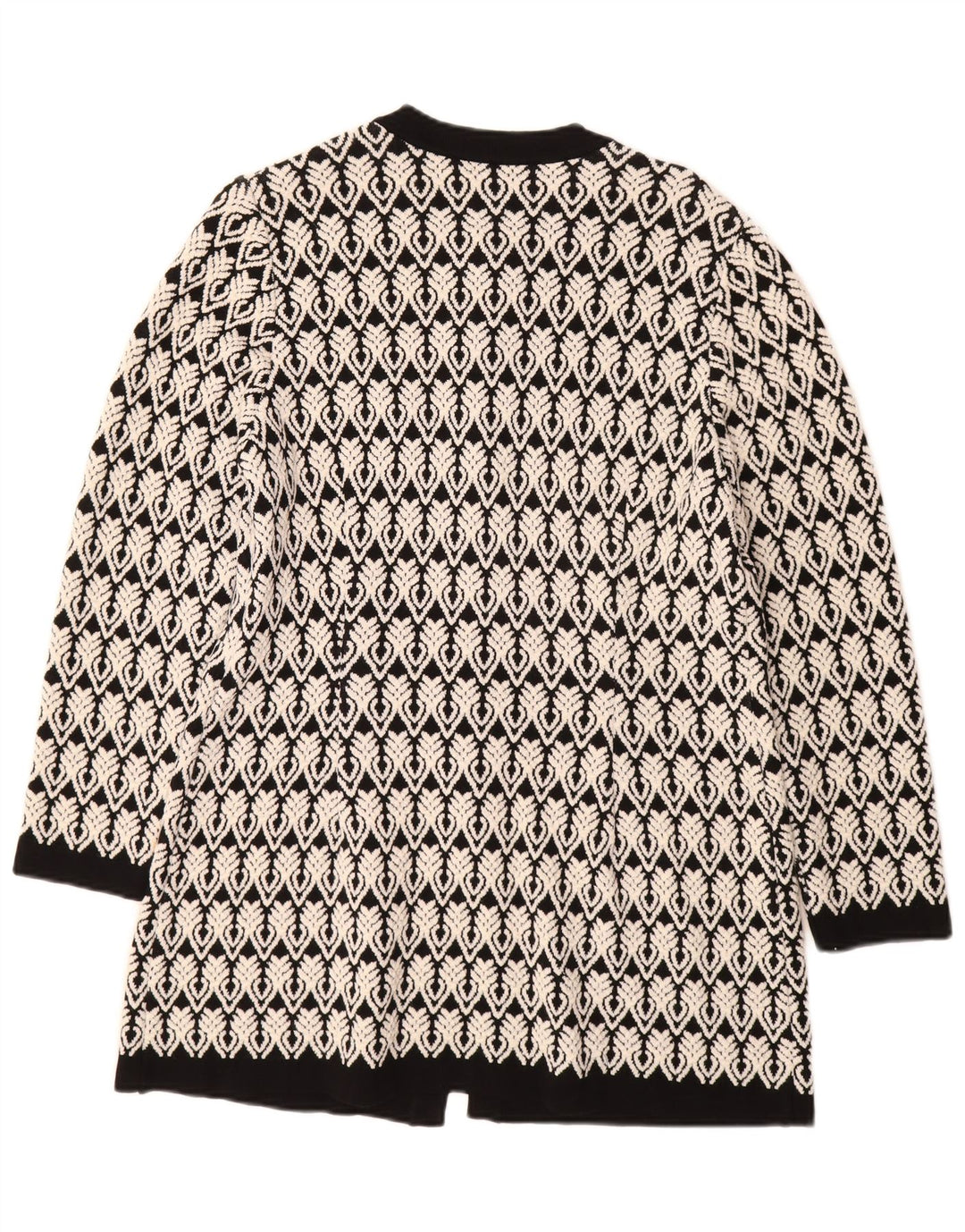 STIZZOLI Maglia Cardigan Donna Lunga IT 46 Large Bianco Geometrico
