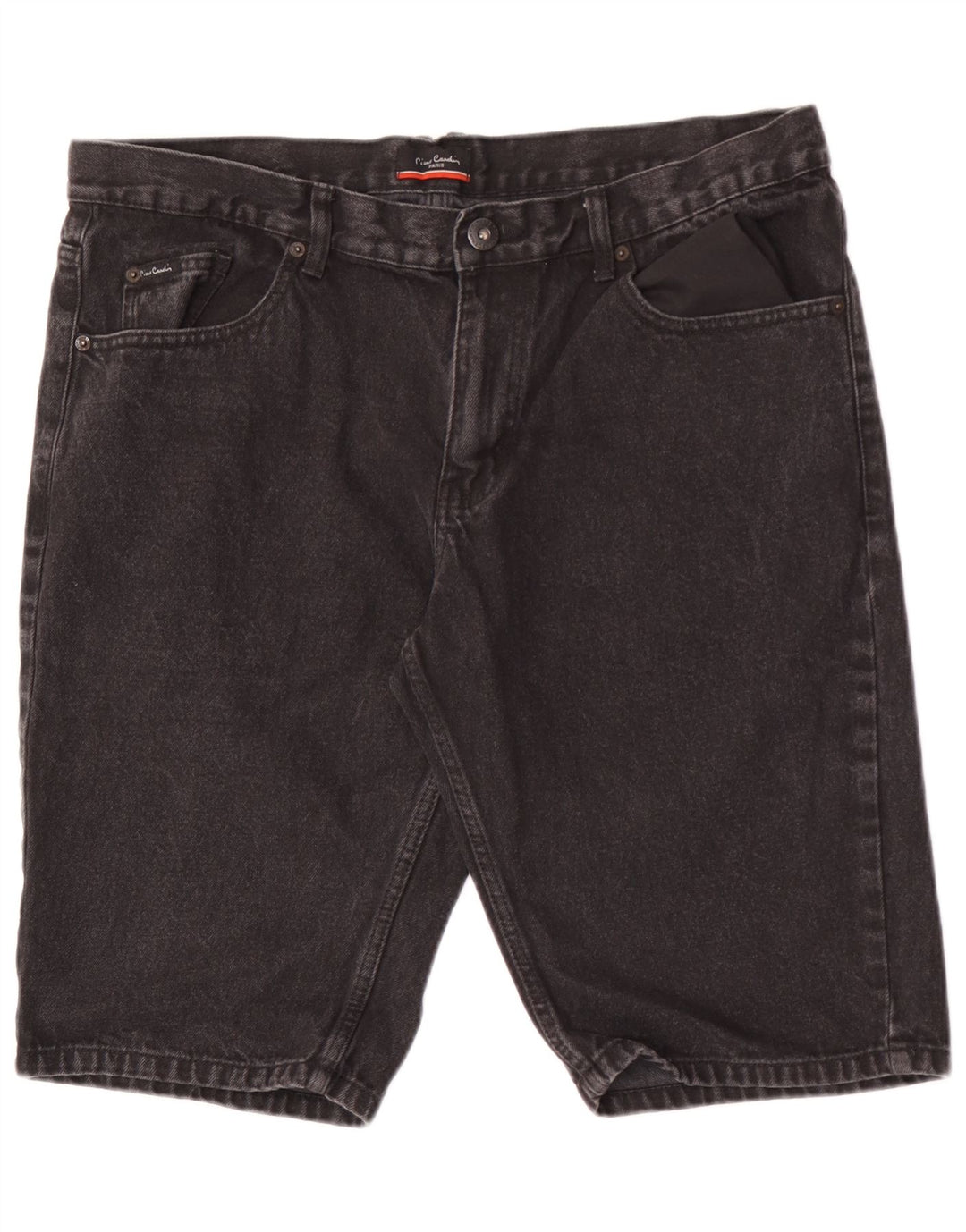 Pantaloncini di jeans da uomo Pierre Cardin W36 grande cotone nero