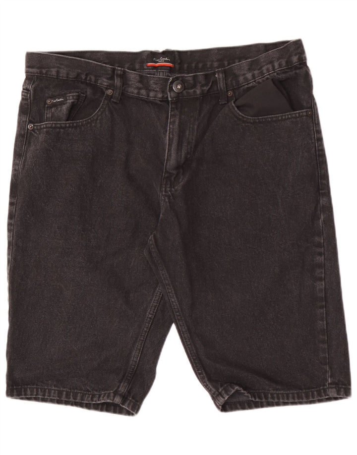 Pantaloncini di jeans da uomo Pierre Cardin W36 grande cotone nero