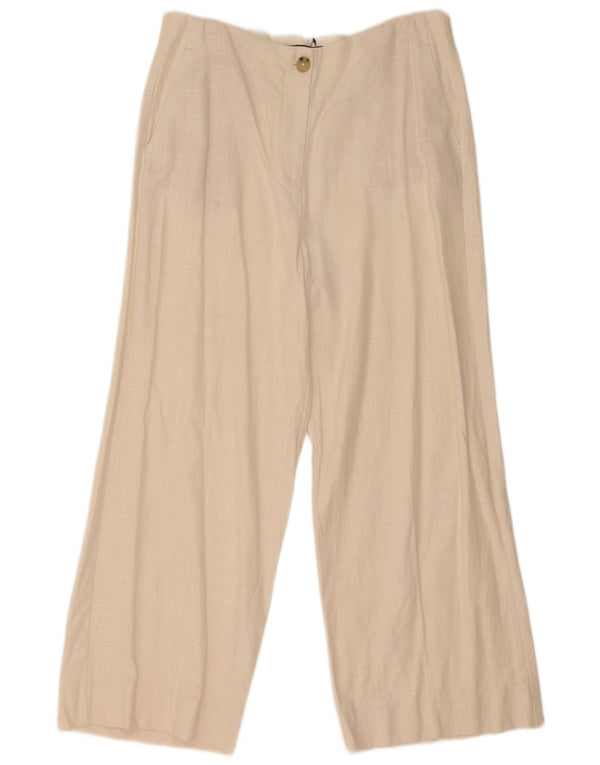 Pantaloni chino a vita alta da donna Marks & Spencer UK 14 Large W34 L27 Off Wh