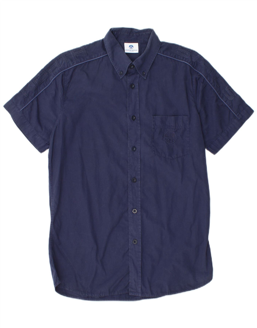 Camicia a maniche corte da uomo North Sails in cotone blu navy medio