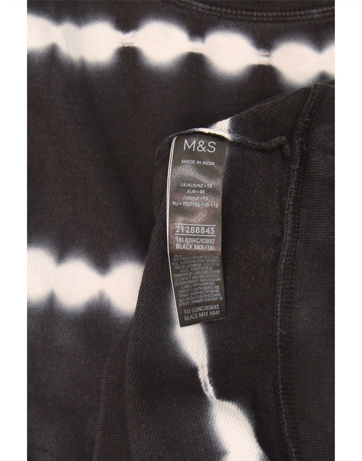 Felpa oversize da donna Marks & Spencer UK 18 XL Black Tie Dye