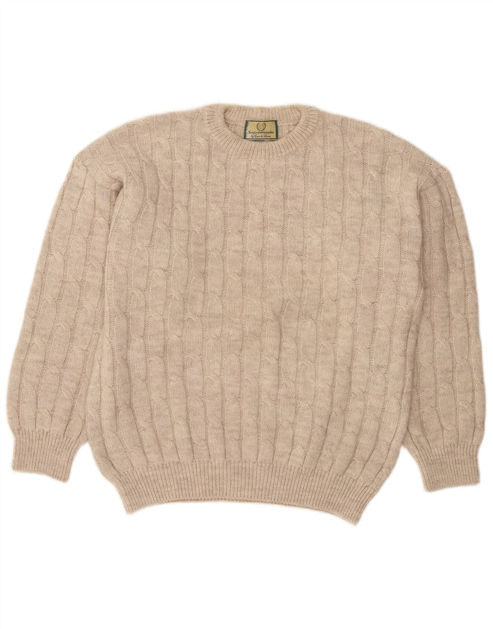 Maglione maglione girocollo da uomo Supermaglia grande beige
