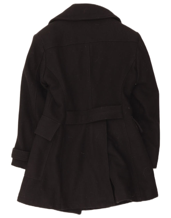 Cappotto doppiopetto da donna Bomb Boogie UK 10 piccolo in lana nera