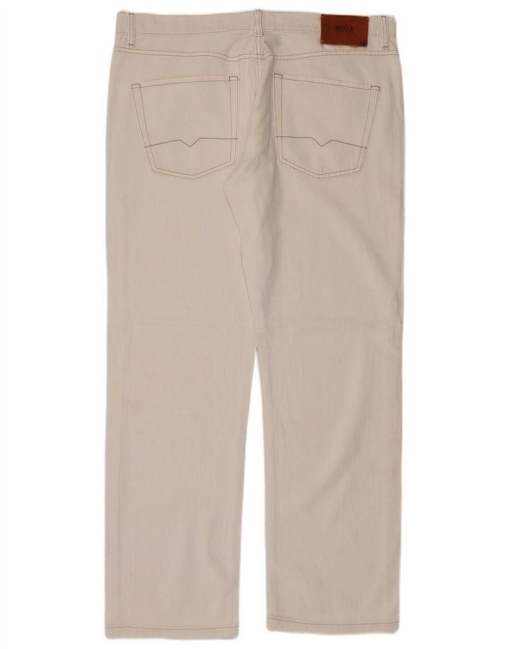Jeans dritti da uomo Hugo Boss W38 L34 cotone bianco