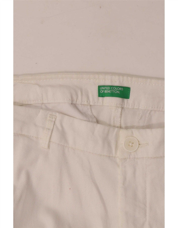Pantaloni corti dritti da donna Benetton W32 L25 bianchi