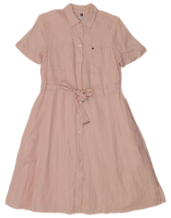 Abito maxi da donna Tommy Hilfiger UK 4 XS lino rosa