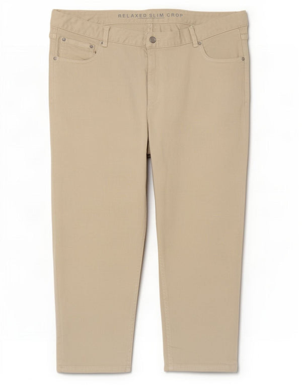 Pantaloni corti slim rilassati da donna Marks & Spencer UK 18 XL W38 L23 Beige