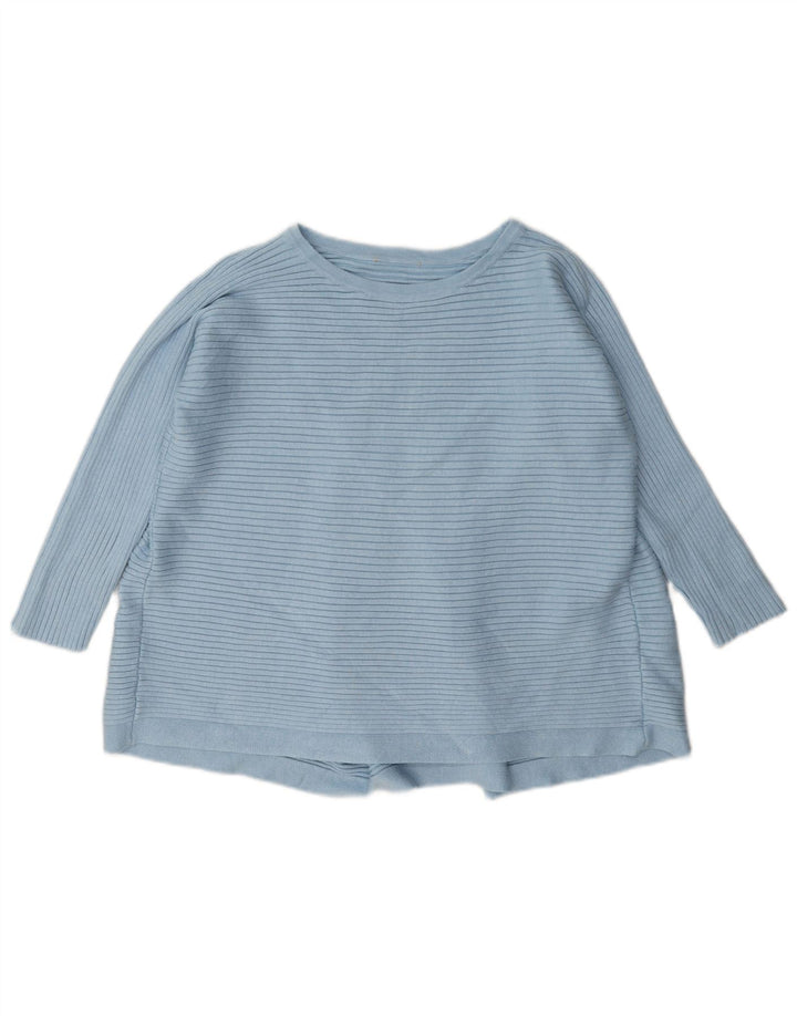 Phase Eight - Top regolare da donna, manica a 3/4, UK 14, viscosa a righe blu grandi