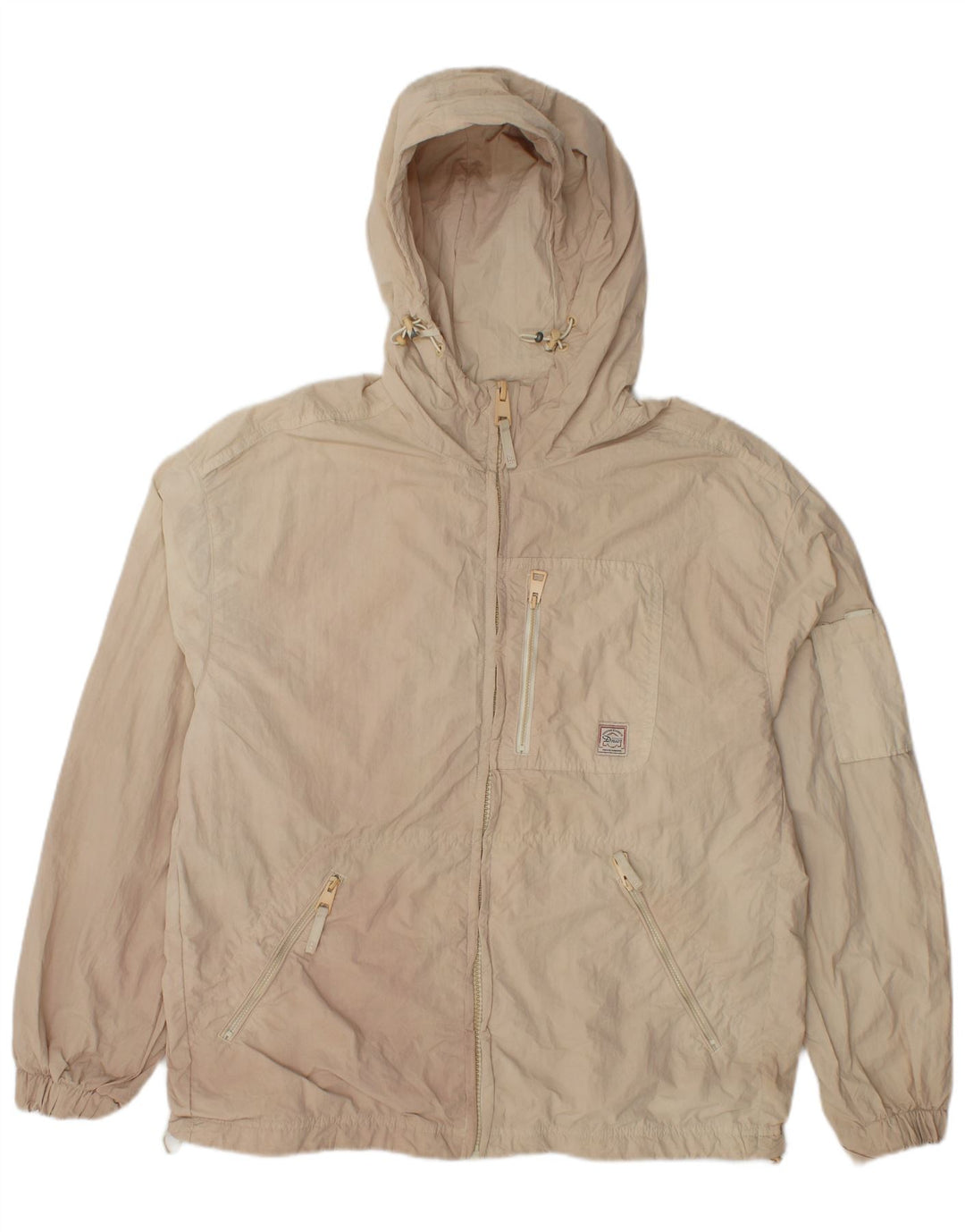 Giacca antipioggia oversize con cappuccio da donna Zara UK 14 beige medio