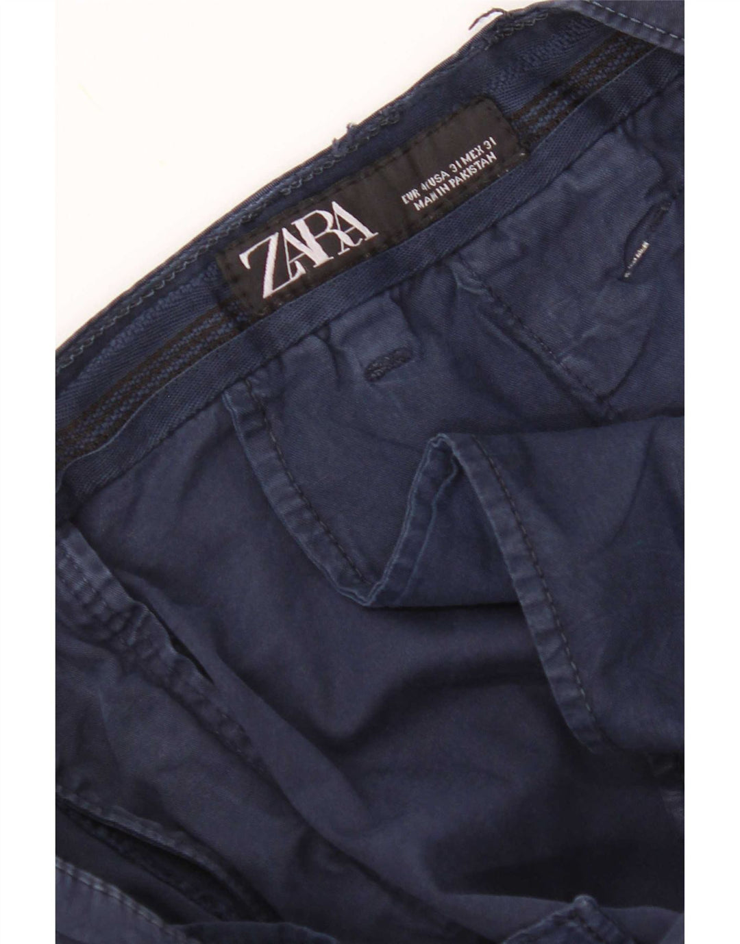 Pantaloni corti slim da uomo Zara EU 40 medi W31 L26 blu navy