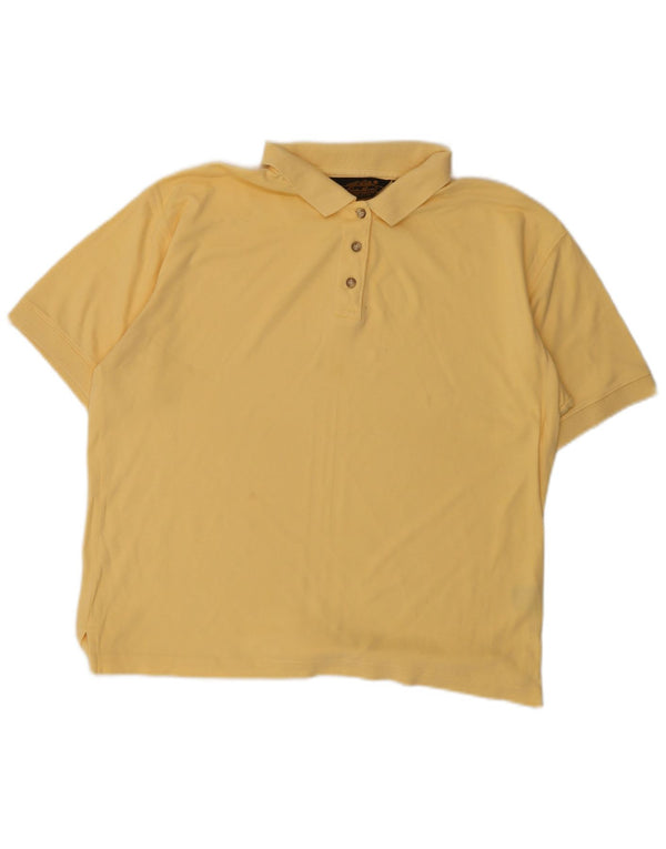 Polo da donna EDDIE BAUER UK 16 grande cotone giallo