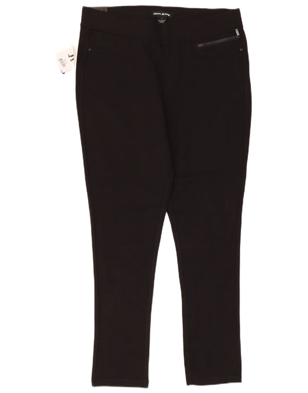 Pantaloni casual skinny da donna Dkny grandi W34 L28 viscosa nera