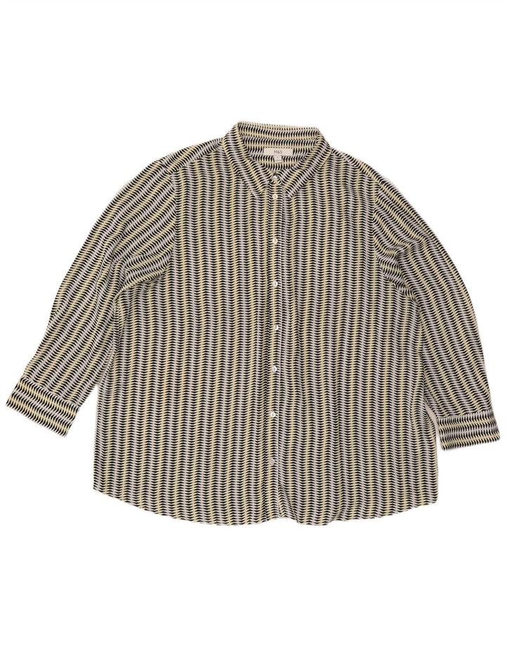 Camicetta camicia da donna Marks & Spencer UK 22 3XL multicolore geometrica