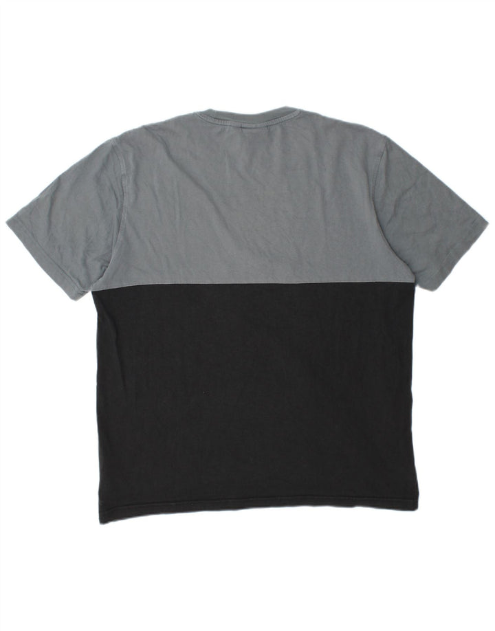 T-shirt grafica da uomo ADIDAS Top in cotone color block medio nero