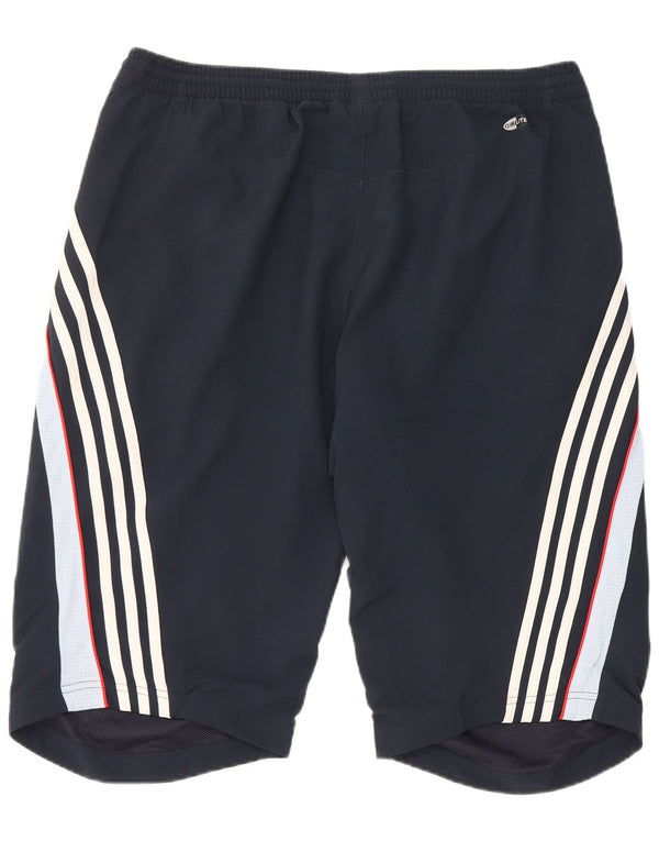 Pantaloncini sportivi Adidas Climalite da uomo di grandi dimensioni in poliestere color block blu navy