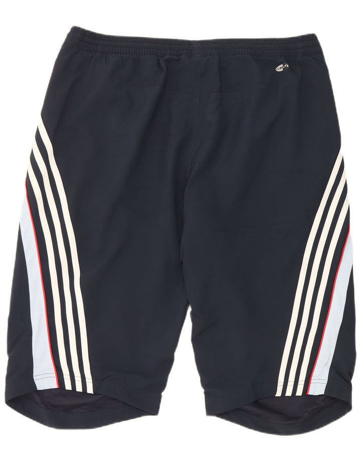 Pantaloncini sportivi Adidas Climalite da uomo di grandi dimensioni in poliestere color block blu navy