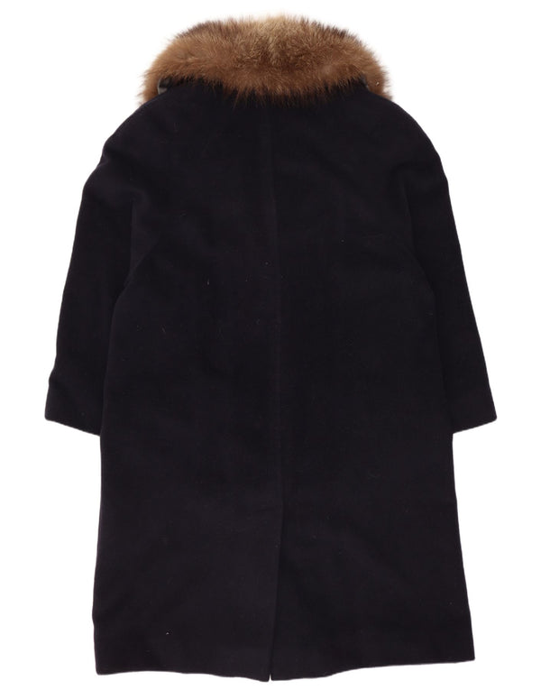 ELENA MIRO Soprabito da donna UK 16 Large Blu Navy Lana Vergine