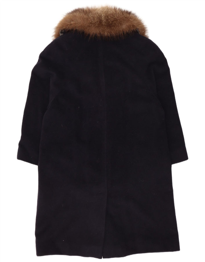 ELENA MIRO Soprabito da donna UK 16 Large Blu Navy Lana Vergine