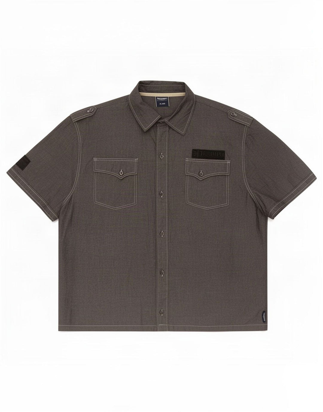 Camicia a maniche corte grafica da uomo Triumph XL in cotone grigio
