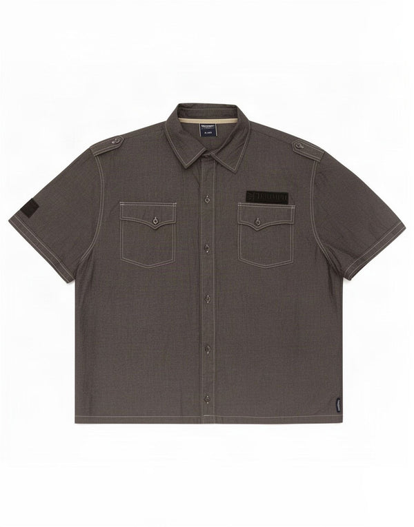 Camicia a maniche corte grafica da uomo Triumph XL in cotone grigio
