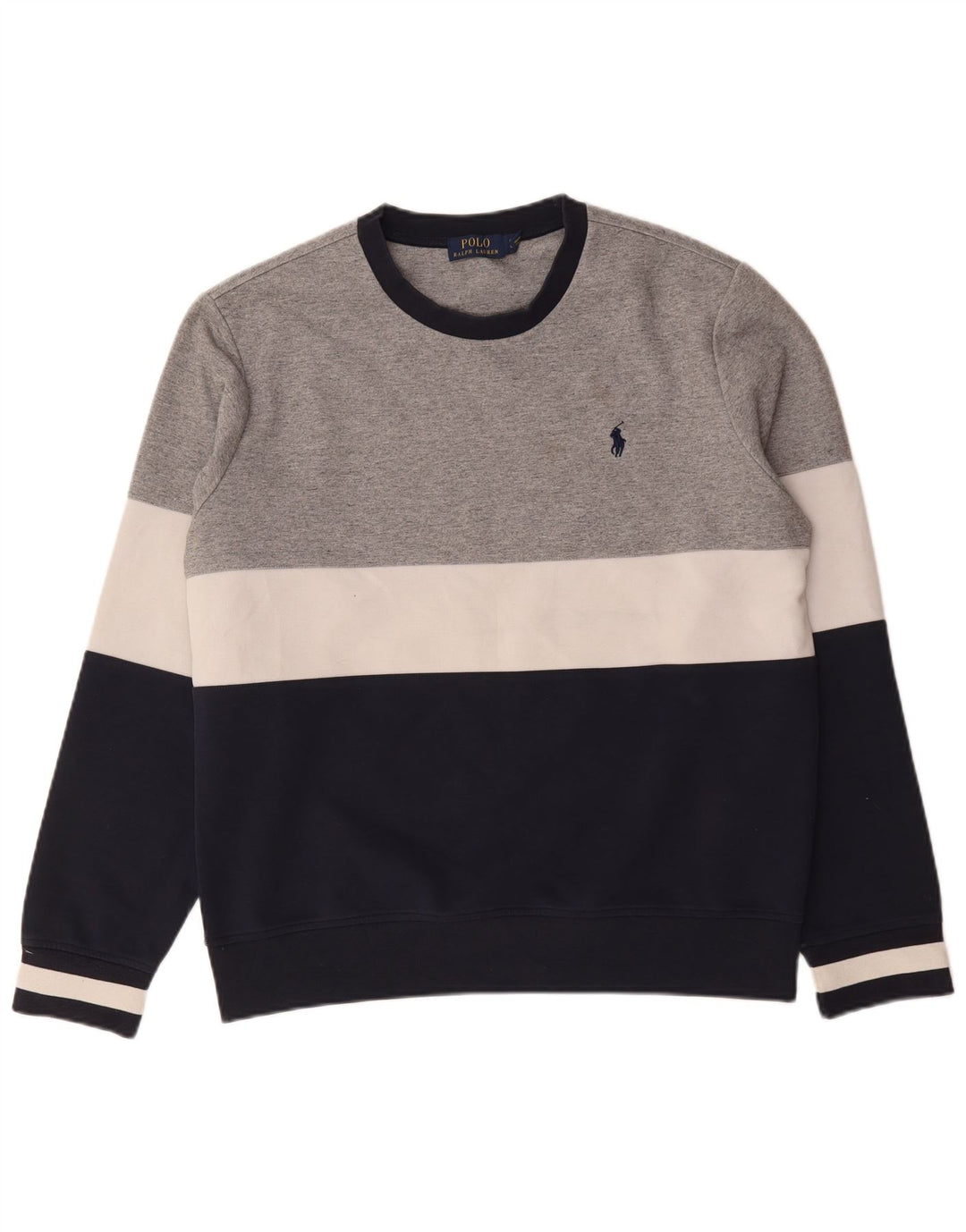 Polo Ralph Lauren Felpa da uomo Maglione grande Poliestere color block grigio