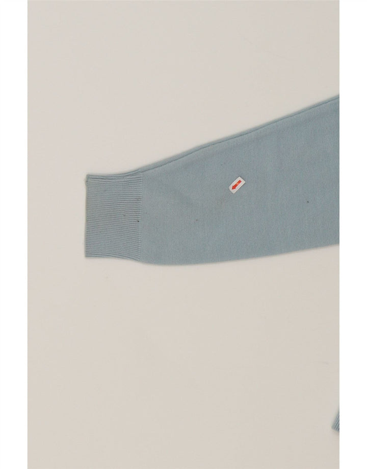 GREEN COAST Mens Zip Neck Jumper Sweater IT 50 Medium Blue Wool Vintage Green Coast and Second-Hand Green Coast from Messina Hembry 