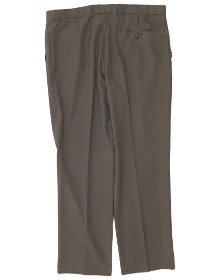 Pantaloni da abito vestibilità regolare da uomo Marks & Spencer W38 L31 poliestere grigio