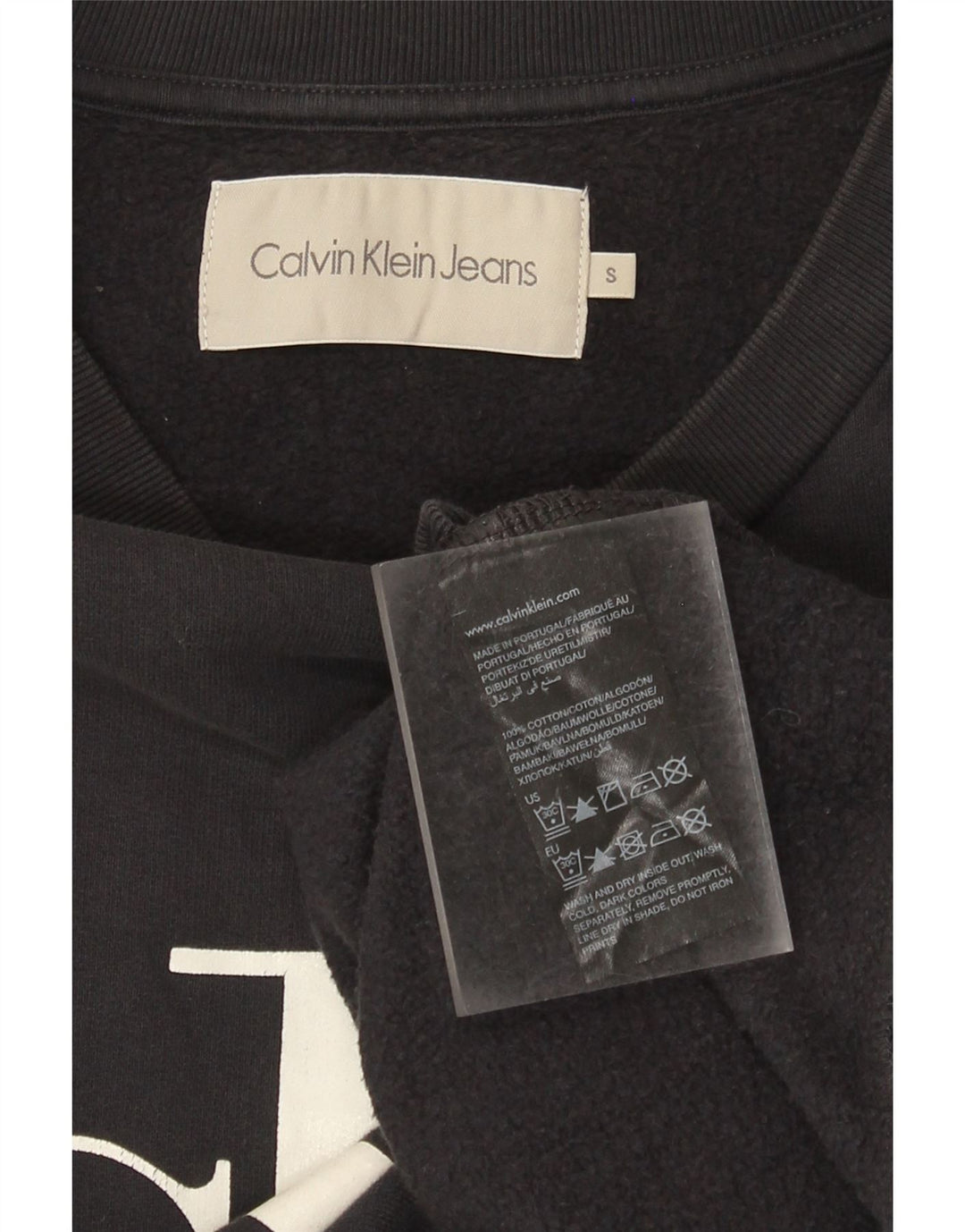 CALVIN KLEIN JEANS Felpa con grafica da uomo Maglione piccolo nero