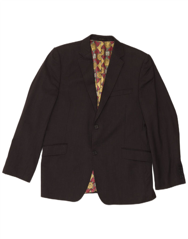 Giacca blazer da uomo a 2 bottoni Ted Baker UK 44 2XL lana nera