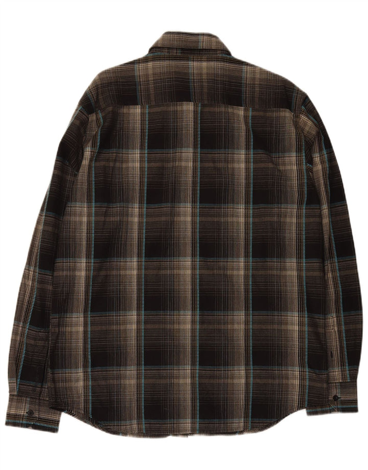 Camicia da uomo WRANGLER grande cotone a quadri marroni