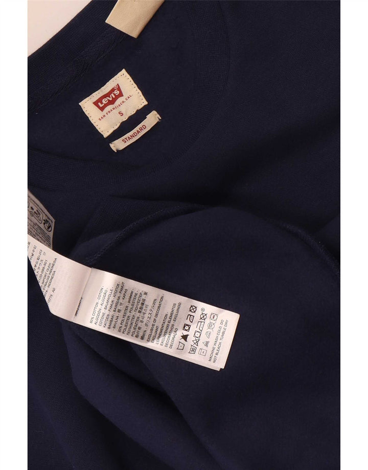 Levi's Uomo Graphic Standard Fit Felpa Maglione Piccolo Blu Navy Classico