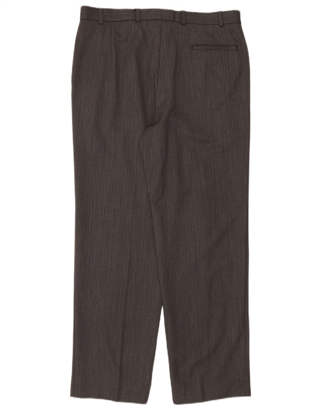 Pantaloni da abito dritti da uomo Marks & Spencer W36 L31 in lana a spina di pesce grigia