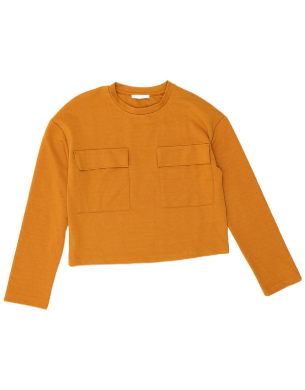 Top Zara da donna a maniche lunghe UK 10 Small arancione