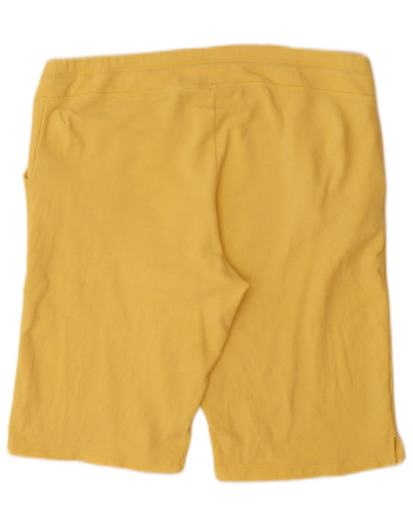 EDDIE BAUER Womens Sport Shorts UK 14 Medium Yellow Cotton