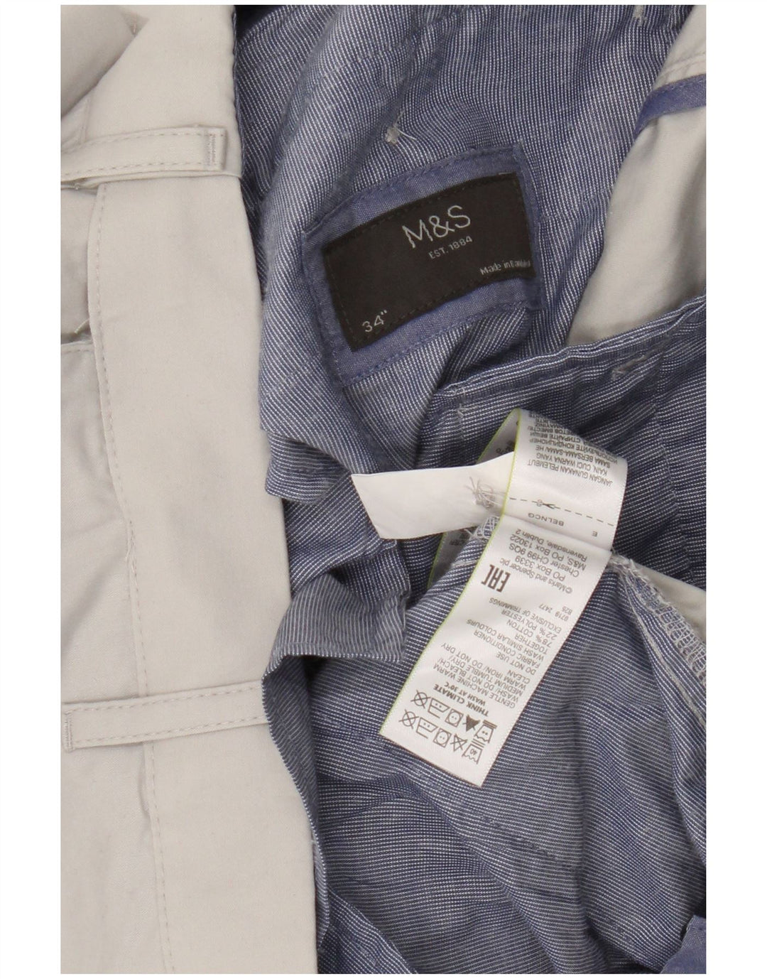 Pantaloncini chino da uomo Marks & Spencer W34 grandi in cotone beige