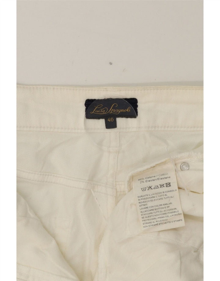 LUISA SPAGNOLI Womens Slim Jeans IT 46 Large W32 L29 White Cotton Vintage Luisa Spagnoli and Second-Hand Luisa Spagnoli from Messina Hembry 