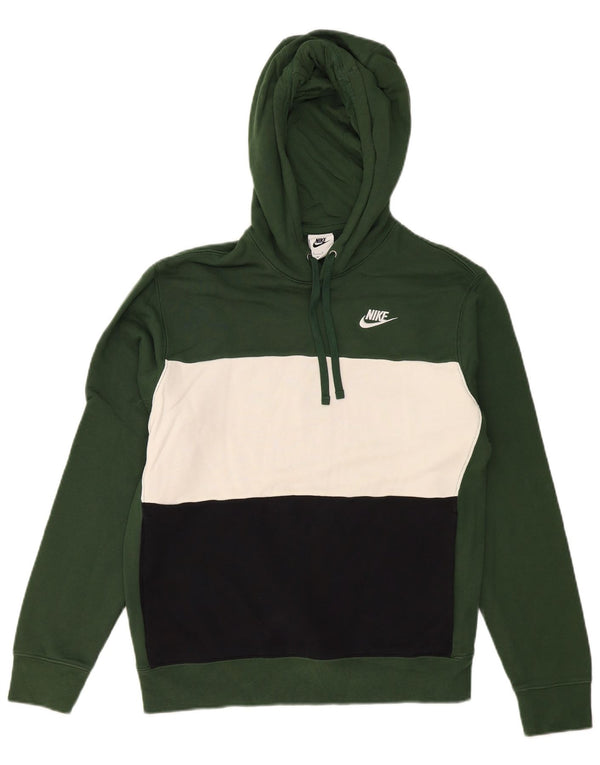 Felpa con cappuccio da uomo Nike Small verde in cotone color block