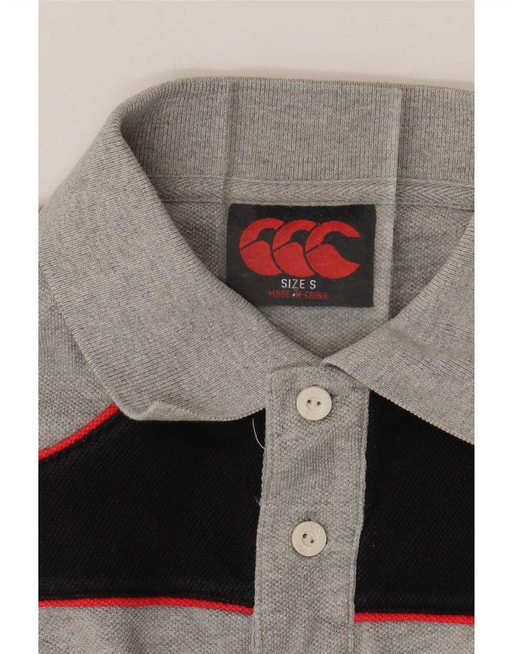 Polo da uomo Canterbury piccola in cotone color block grigio