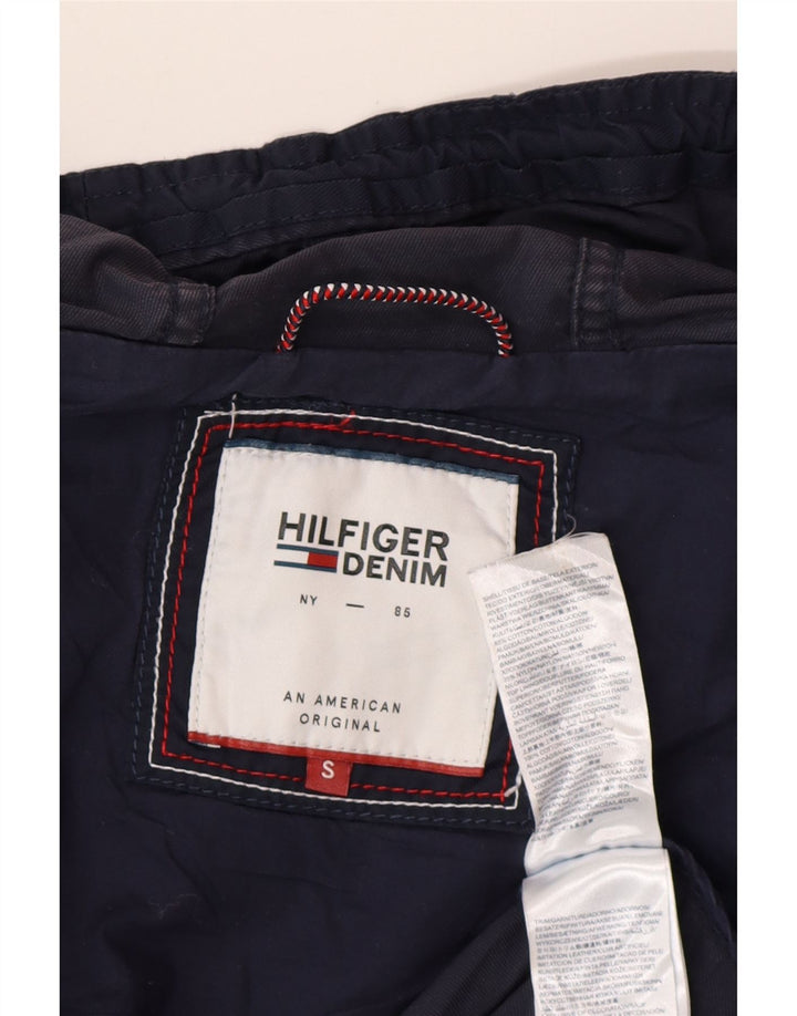 TOMMY HILFIGER Giacca parka oversize con cappuccio da donna UK 10 Small Blu Navy